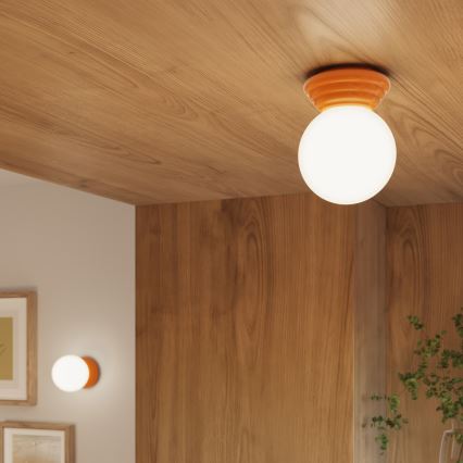 Badrumstaklampa ZORI 1xG9/8W/230V Ø 12 cm IP44 orange