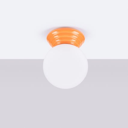 Badrumstaklampa ZORI 1xG9/8W/230V Ø 12 cm IP44 orange