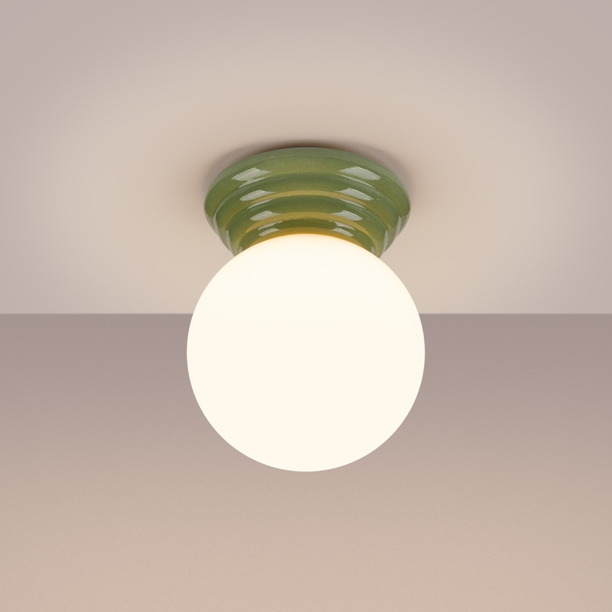 Badrumstaklampa ZORI 1xG9/8W/230V Ø 12 cm IP44 grön