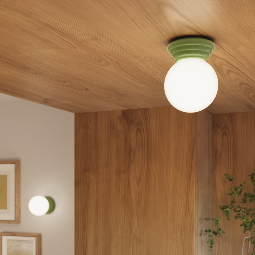 Badrumstaklampa ZORI 1xG9/8W/230V Ø 12 cm IP44 grön