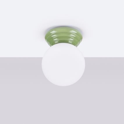 Badrumstaklampa ZORI 1xG9/8W/230V Ø 12 cm IP44 grön