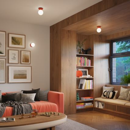 Badrumstaklampa ZORI 1xG9/8W/230V Ø 12 cm IP44 rosa