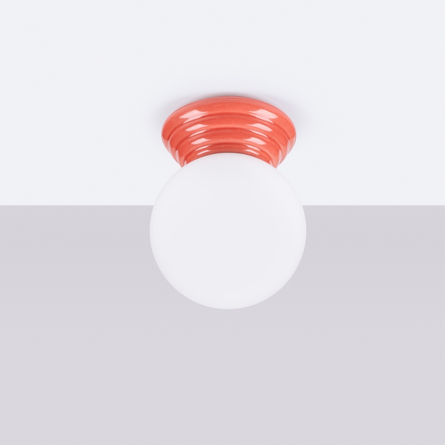 Badrumstaklampa ZORI 1xG9/8W/230V Ø 12 cm IP44 rosa