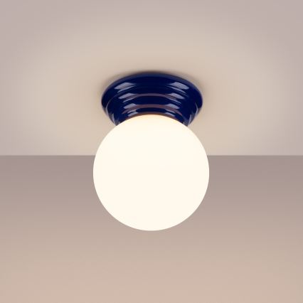Badrumstaklampa ZORI 1xG9/8W/230V Ø12 cm IP44 blå
