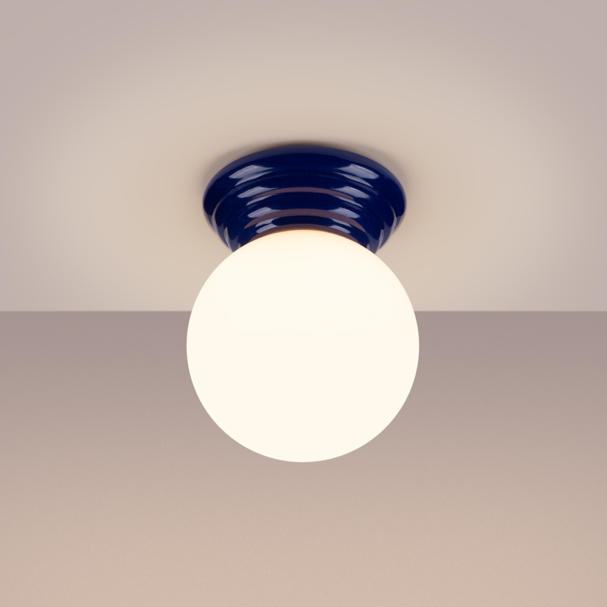 Badrumstaklampa ZORI 1xG9/8W/230V Ø12 cm IP44 blå