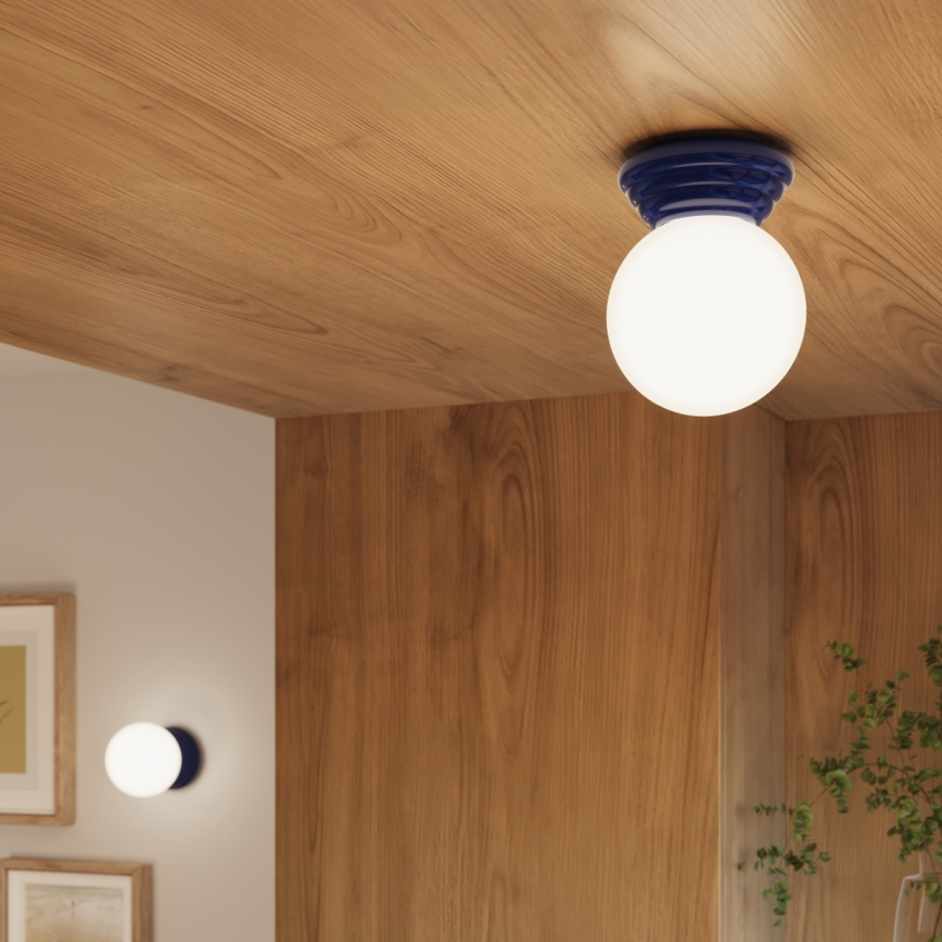 Badrumstaklampa ZORI 1xG9/8W/230V Ø12 cm IP44 blå