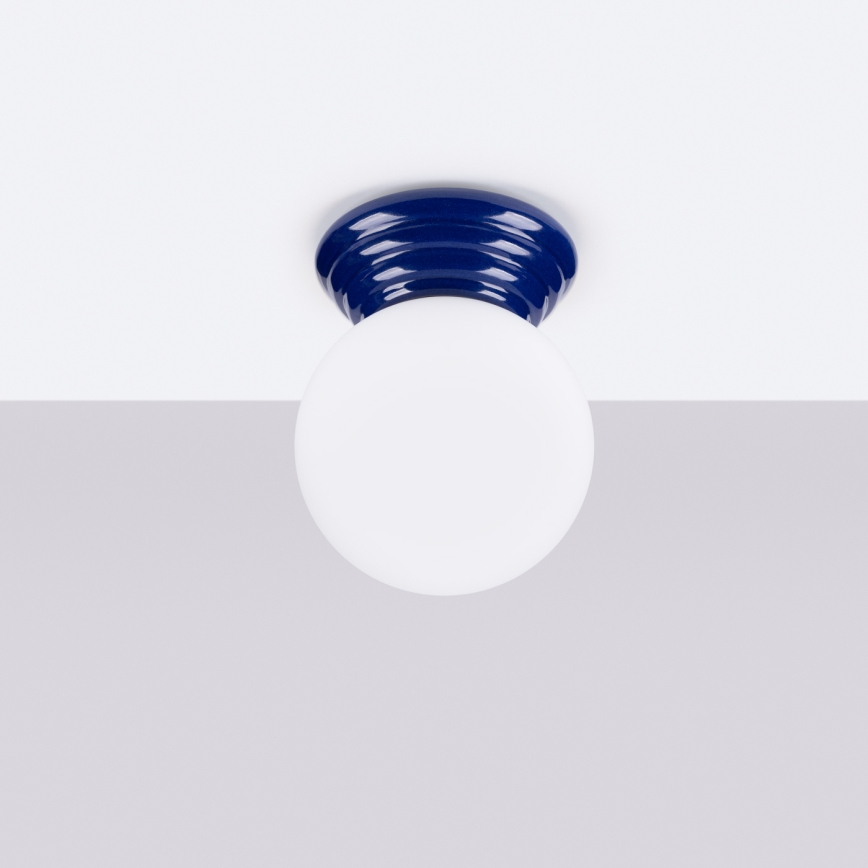 Badrumstaklampa ZORI 1xG9/8W/230V Ø12 cm IP44 blå
