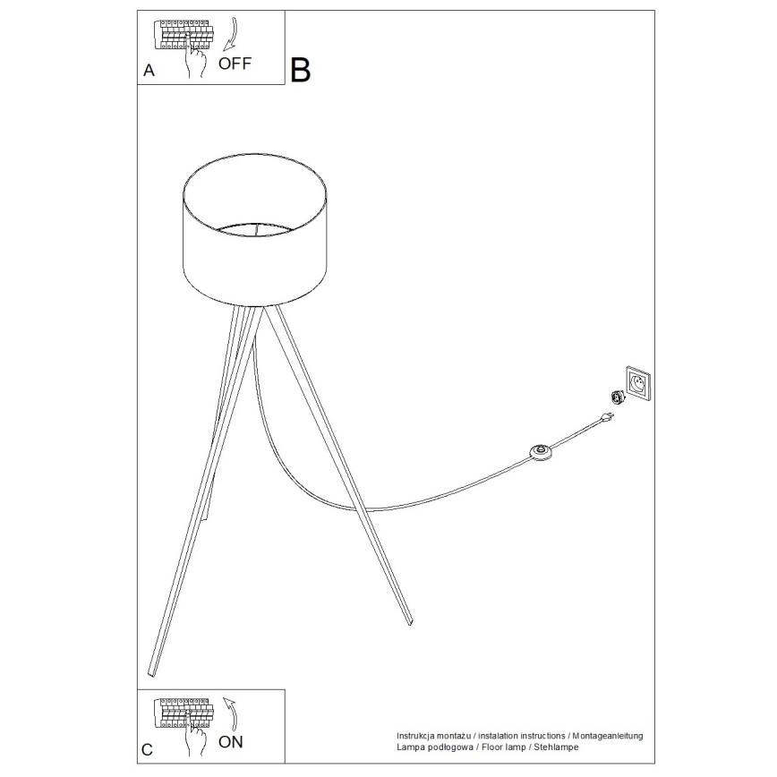 Golvlampa NATT 1xE27/15W/230V blå