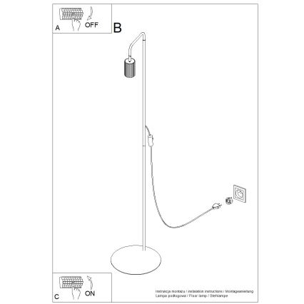 Golvlampa KARBON 1xGU10/10W/230V vit