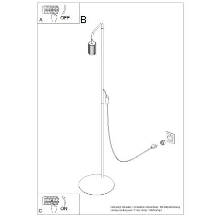 Golvlampa KARBON 1xGU10/10W/230V svart