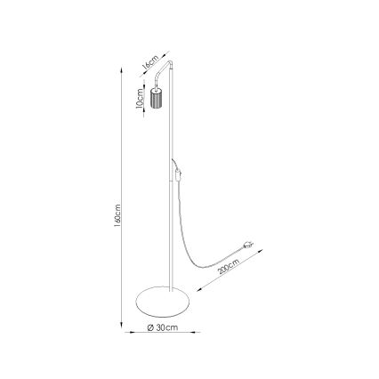 Golvlampa KARBON 1xGU10/10W/230V krämvit