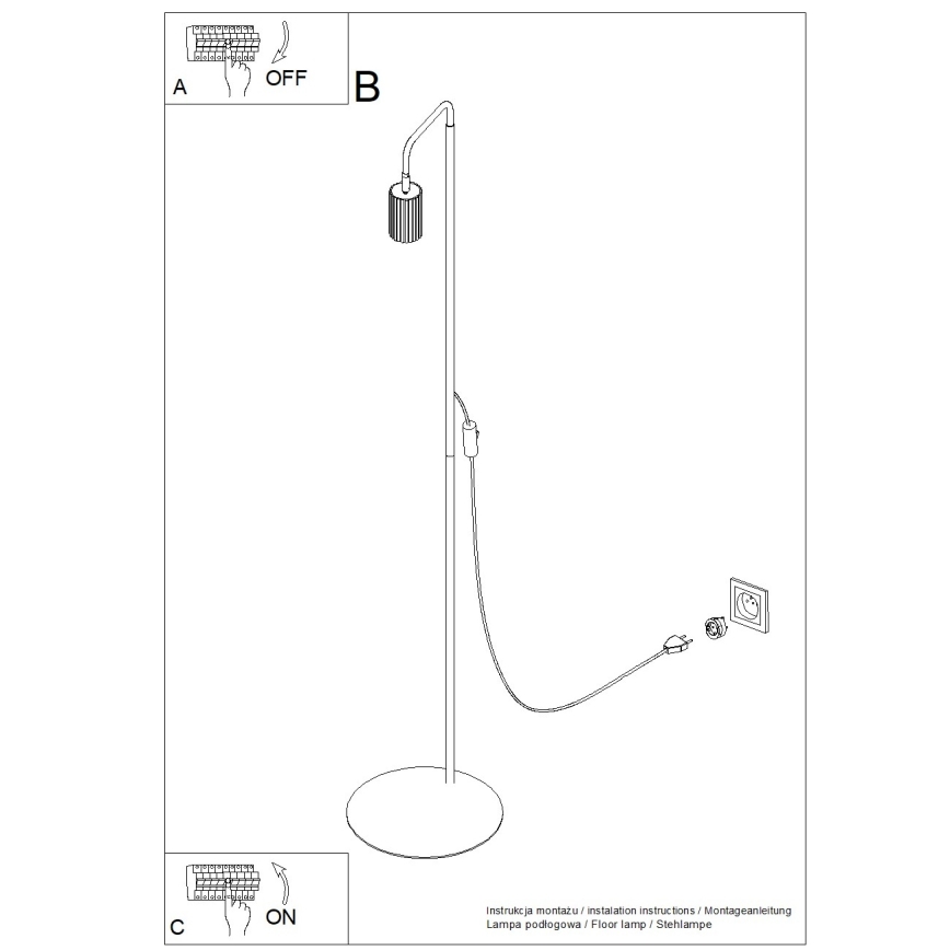 Golvlampa KARBON 1xGU10/10W/230V krämvit