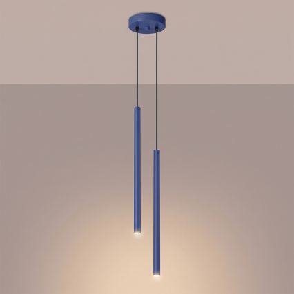 Hänglampa på kabel PASTELO 2xG9/8W/230V blå