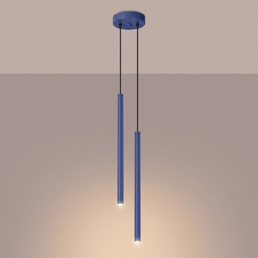 Hänglampa på kabel PASTELO 2xG9/8W/230V blå