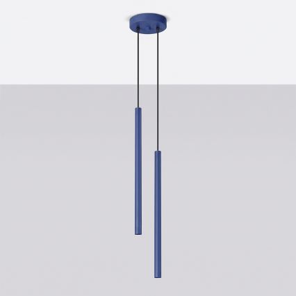 Hänglampa på kabel PASTELO 2xG9/8W/230V blå