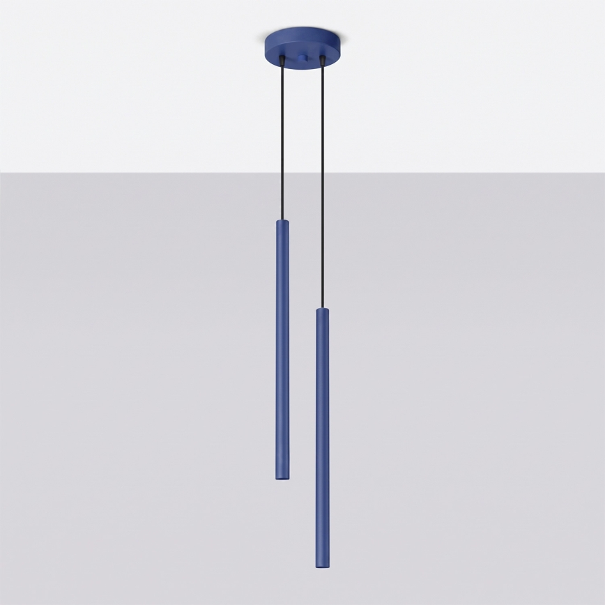 Hänglampa på kabel PASTELO 2xG9/8W/230V blå