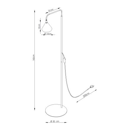 Golvlampa NOX 1xE14/10W/230V krämvit