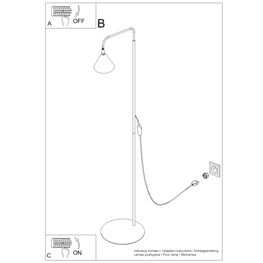 Golvlampa NOX 1xE14/10W/230V krämvit