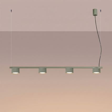 Taklampa på vajer AURA 4xGX53/10W/230V grön