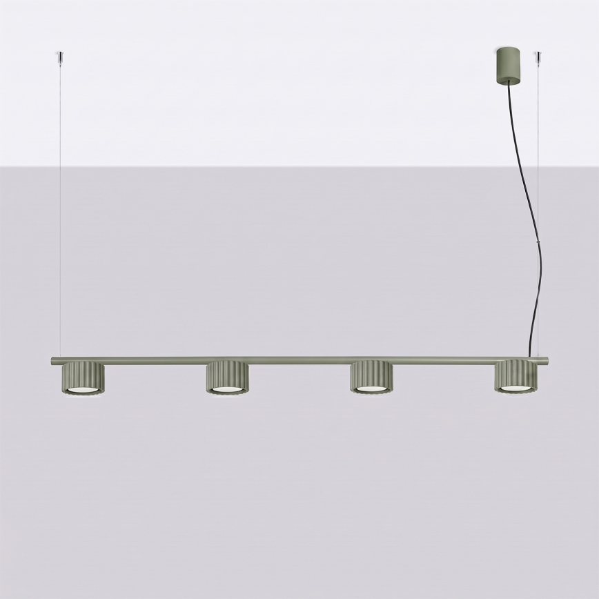 Taklampa på vajer AURA 4xGX53/10W/230V grön