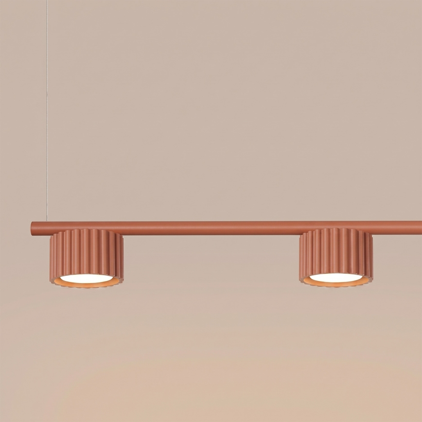 Pendellampa AURA på vajer 4xGX53/10W/230V röd