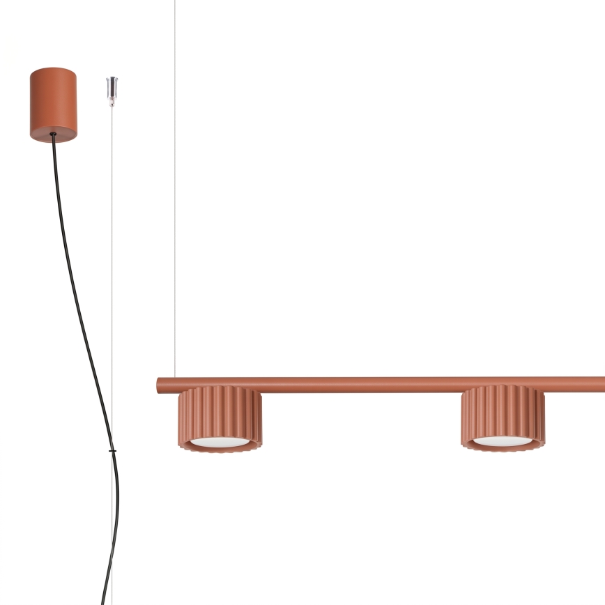 Pendellampa AURA på vajer 4xGX53/10W/230V röd