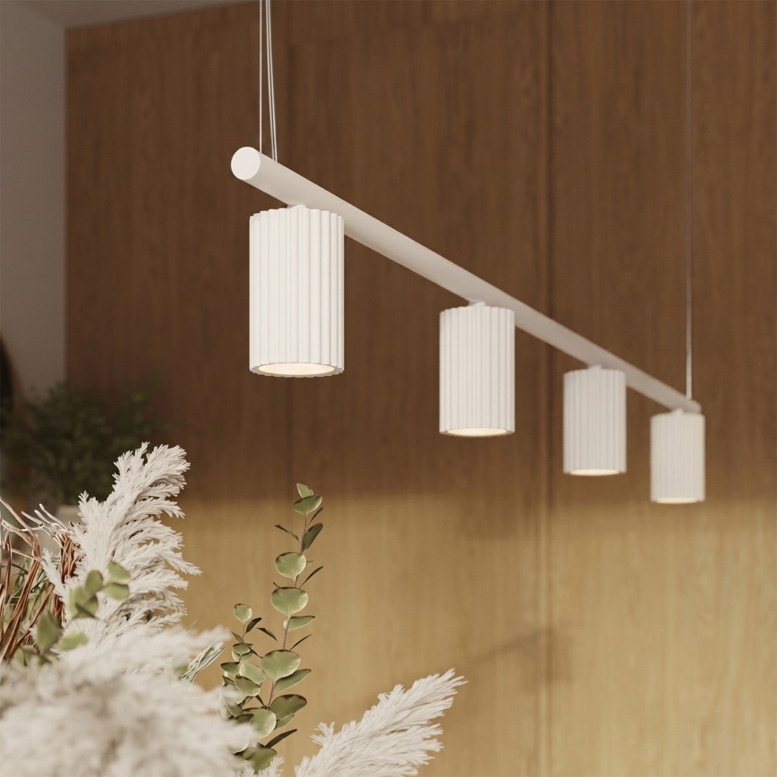 Takpendel på kabel KARBON 4xGU10/10W/230V vit