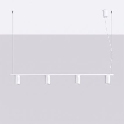 Takpendel på kabel KARBON 4xGU10/10W/230V vit