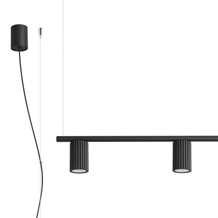 Pendellampa med wire KARBON 4xGU10/10W/230V svart