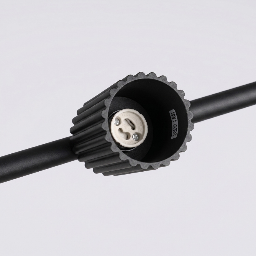 Pendellampa med wire KARBON 4xGU10/10W/230V svart