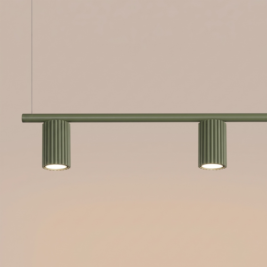 Taklampa med kabel KARBON 4xGU10/10W/230V grön