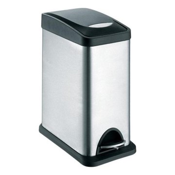 Soptunna 8 l svart/rostfritt stål