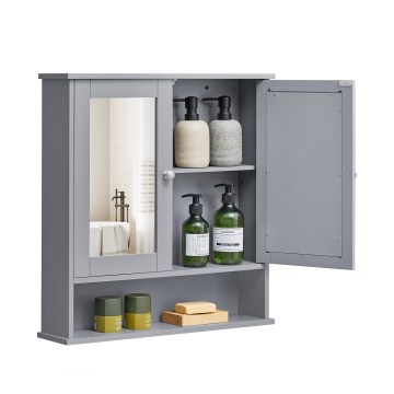Spegelskåp för badrummet ZARA 58,5 x 56,5 cm, grå