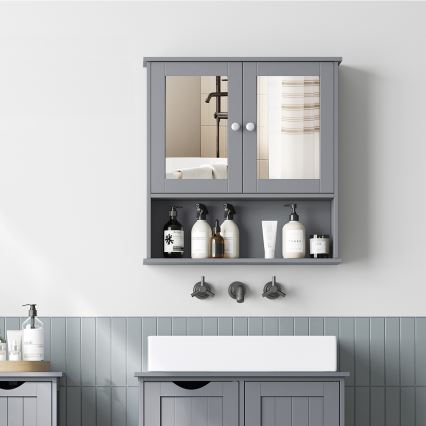 Spegelskåp för badrummet ZARA 58,5 x 56,5 cm, grå