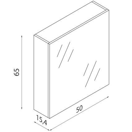 Spegelskåp KENWOOD 65x50 cm svart