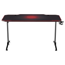 Spelbord 140 x 66 cm svart/röd