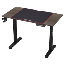 Spelbord med höjdreglering CONTROL med LED RGB bakgrundsbelyst 110x60 cm brun/svart