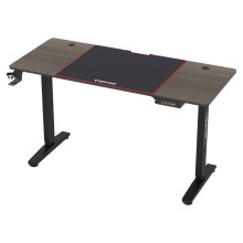 Spelbord med höjdreglering CONTROL med LED RGB bakgrundsbelyst 140x60 cm brun/svart