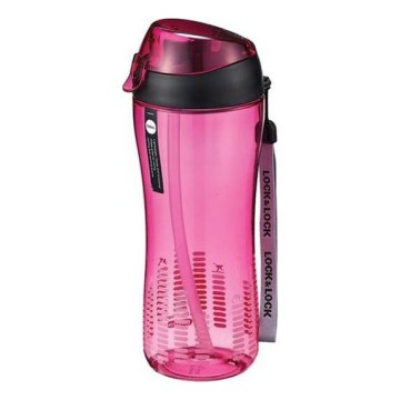 Sportflaska med sugrör 550 ml rosa
