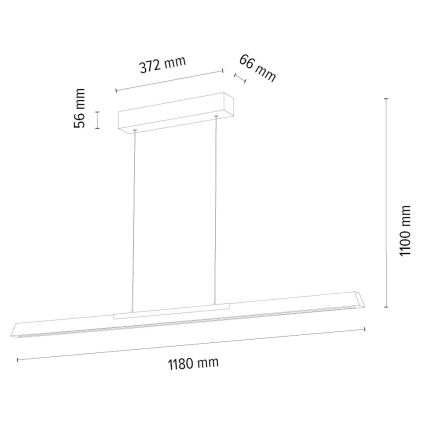 Dimbart LED-taklampa på vajer JONAS LED/16,5W/230V ek