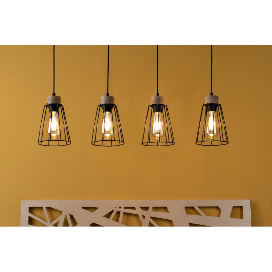 Spot-Light - Taklampa ORAZIO 4xE27/60W/230V björk