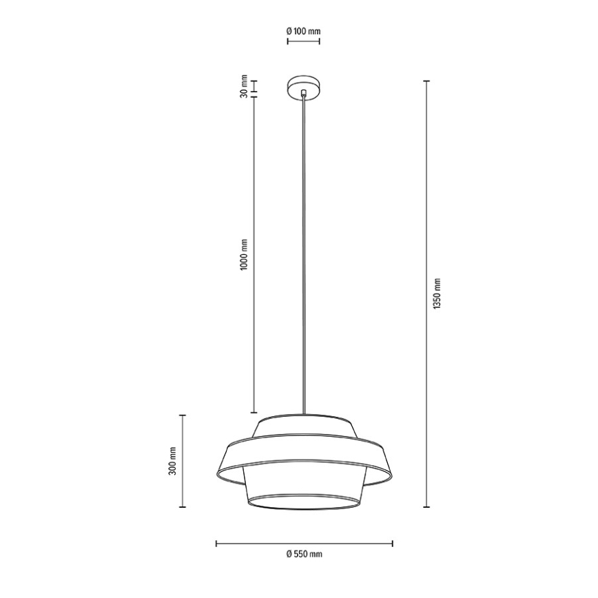 Taklampa på kabel PRETO GOLD 1xE27/60W/230V