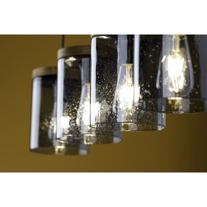 Ljuskrona med textilsladd MONSUN 1xE27/60W/230V tall