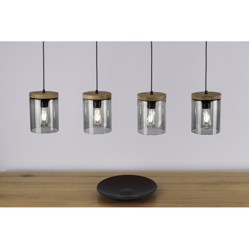 Ljuskrona med textilsladd MONSUN 1xE27/60W/230V tall