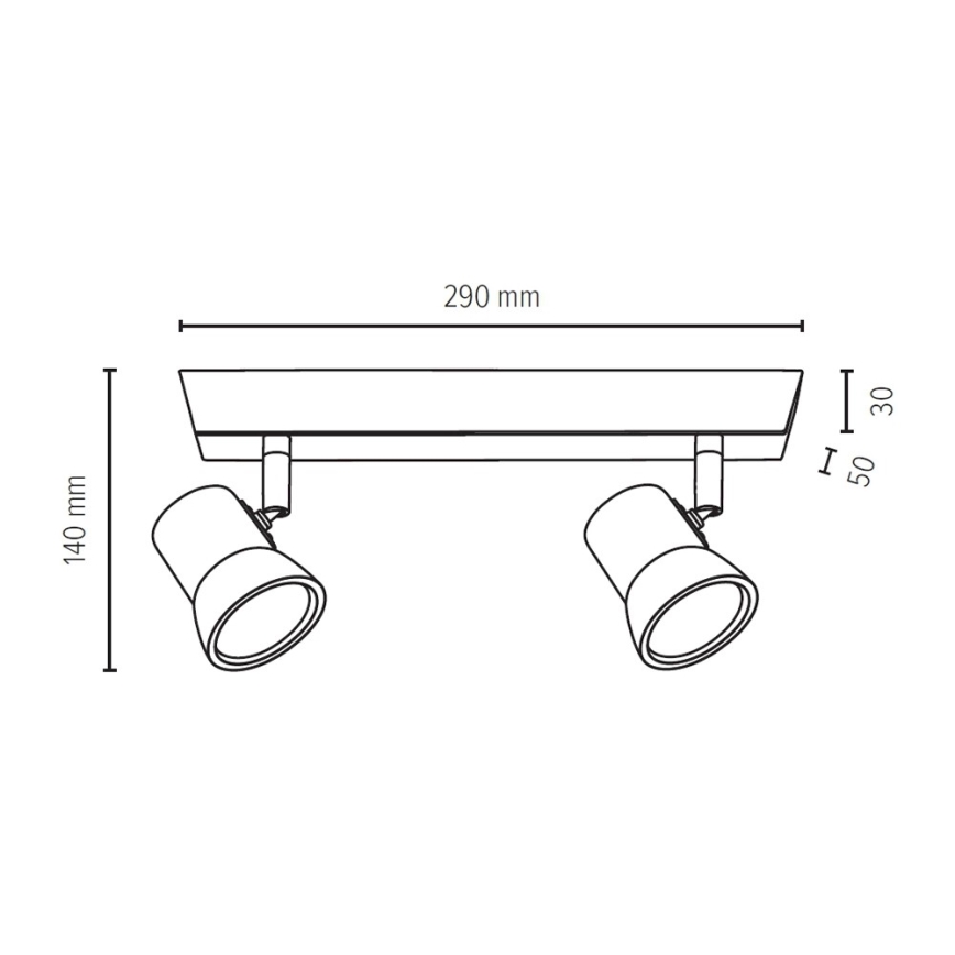 LED Spotlampa VENLA 2xGU10/5W/230V ek