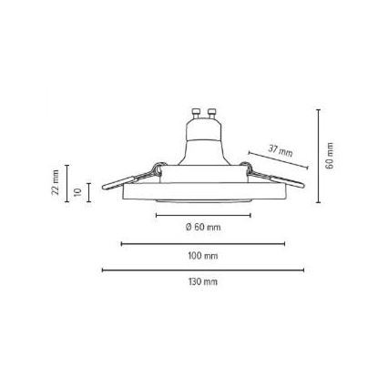 LED infälld takarmatur VITAR 1xGU10/5W/230V CRI 90 betong