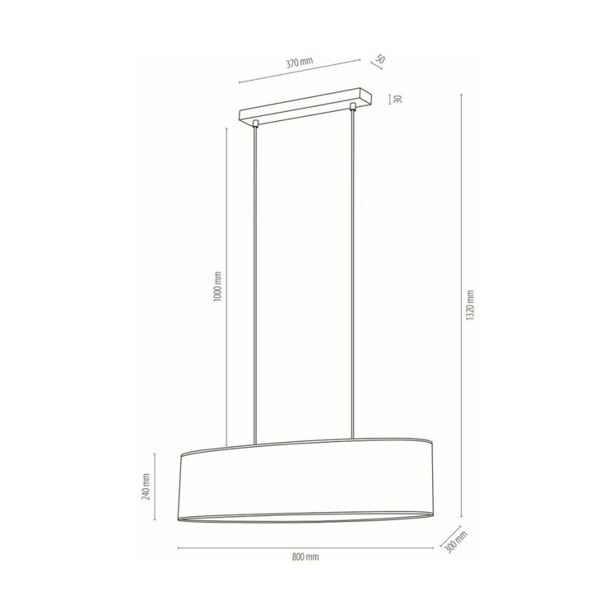 Taklampa på kabel BOHO 2xE27/40W/230V ek