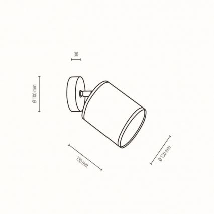 Väggmonterad spotlight JUTE 1xE27/25W/230V