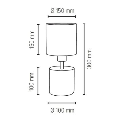 Bordslampa STRONG ROUND 1xE27/25W/230V betong