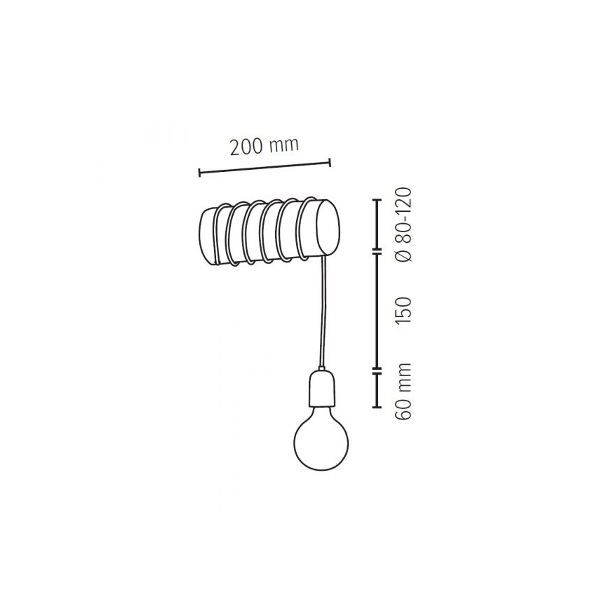 Vägglampa TRABO 1xE27/60W/230V tallträ